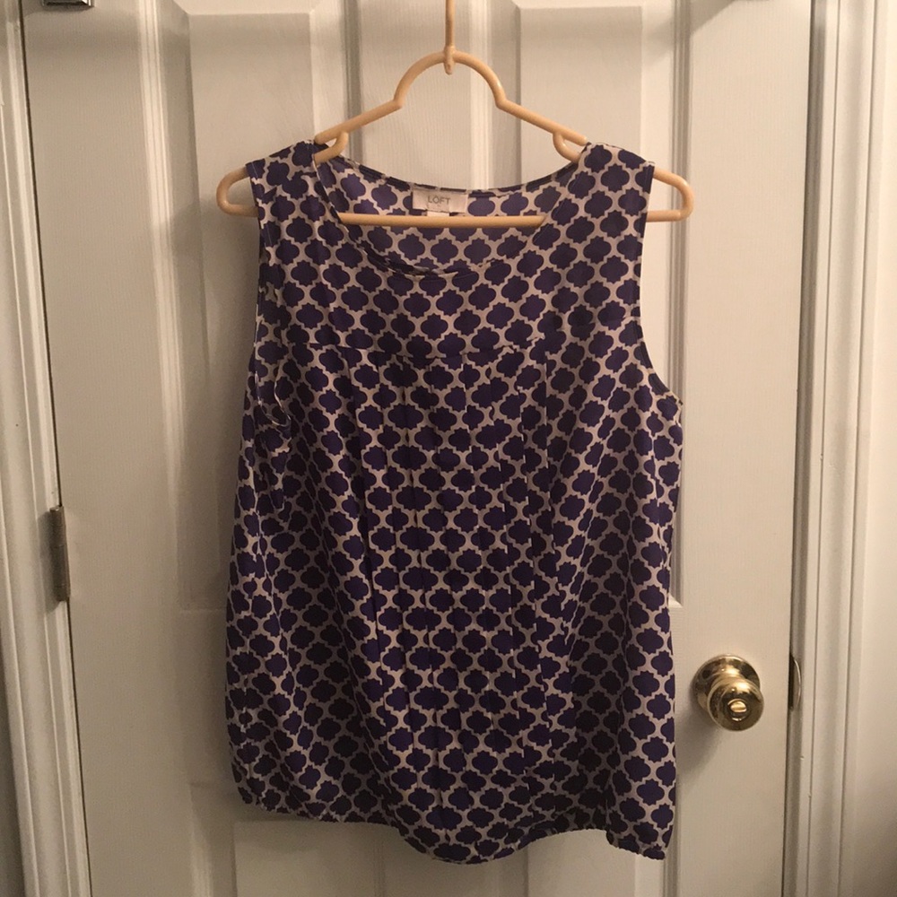 LOFT Quatrefoil Sleeveless Tank Top